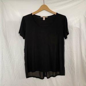 Forever 21 Black Sheer Chiffon Back T-Shirt